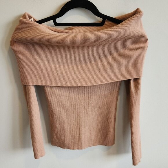 Aritzia Wilfred Croquid Off The Shoulder Merino Wool Blend Sweater Sz XS-M - Picture 4 of 12